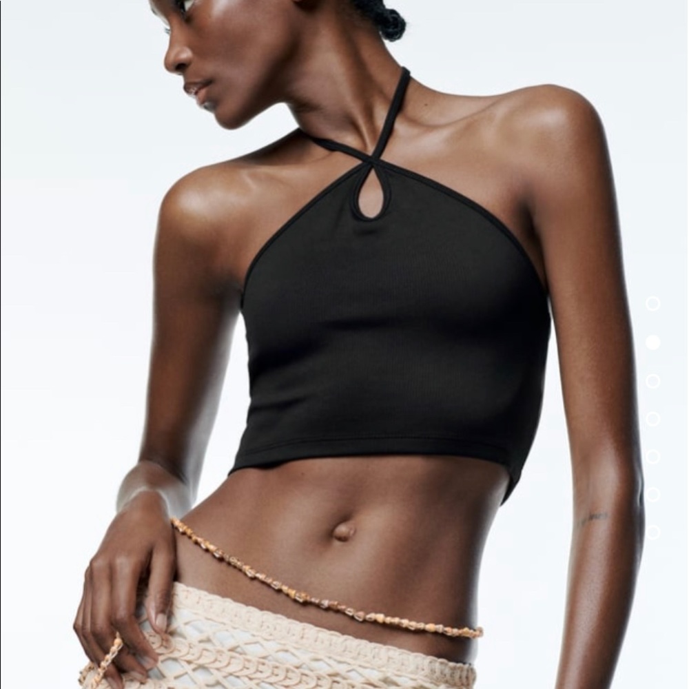 Zara cut out crop top size S black